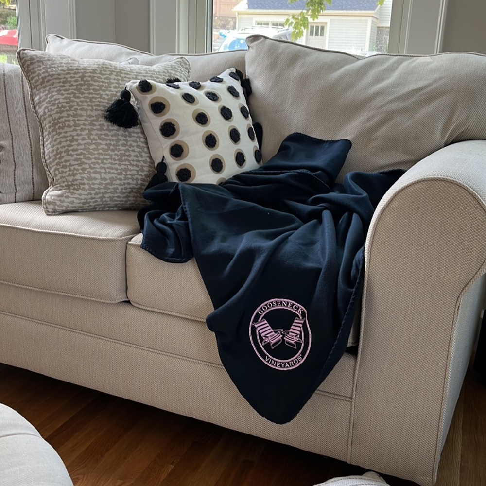 Navy blue soft blanket never used
